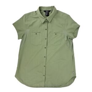 5.11 511 Tactical Womens Marksman Shirt Green Medium UPF 50+ SS Pockets Snap EUC